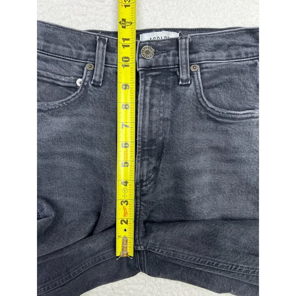 AGOLDE Wilder High Rise Straight Jeans Womens 24 Gray Charcoal Distressed Denim - Picture 10 of 13